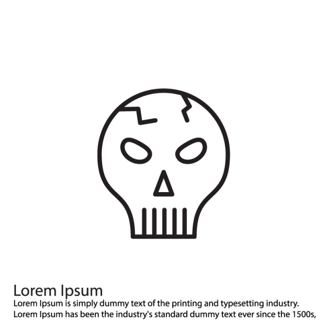 640x640 Vector Skull Icon, Skull, Danger, Halloween Png And Vector