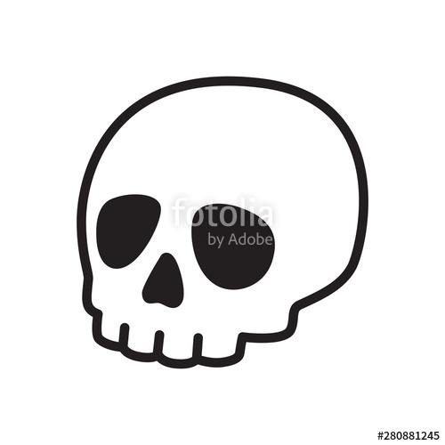 500x500 Skull Icon Vector Halloween Logo Pirate Symbol Bone Ghost