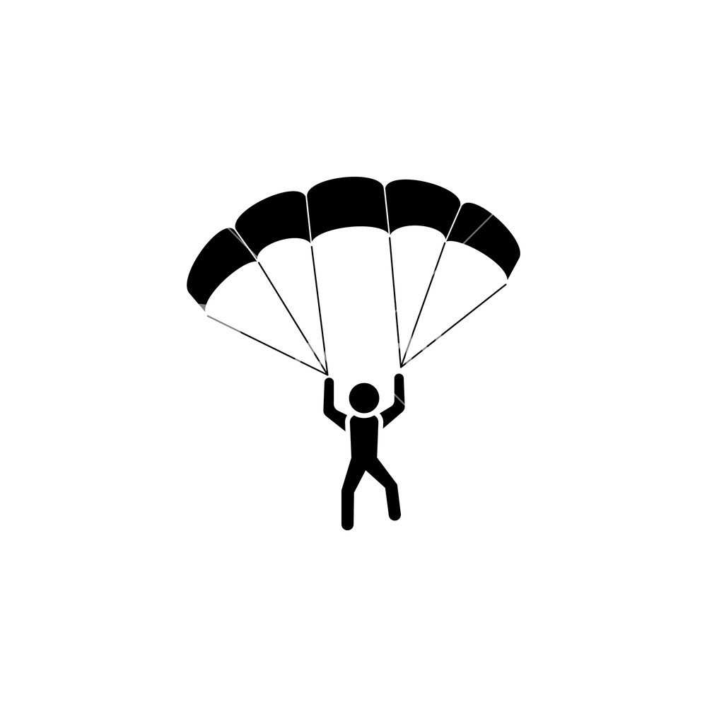 1000x1000 Skydiver Icon Vector Illustration Royalty Free Stock Image