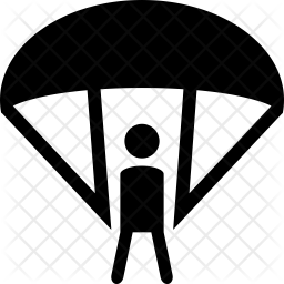 256x256 Skydiving Icon Of Glyph Style