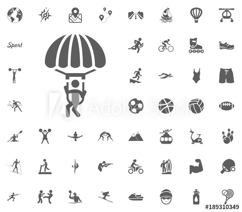 500x438 Skydiving Icon Sport Illustration Vector Set Icons Set