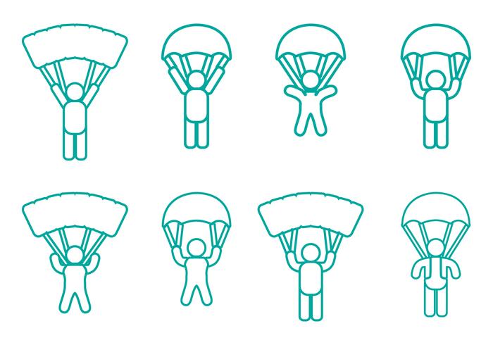 700x490 Skydiving Line Icon Vectors