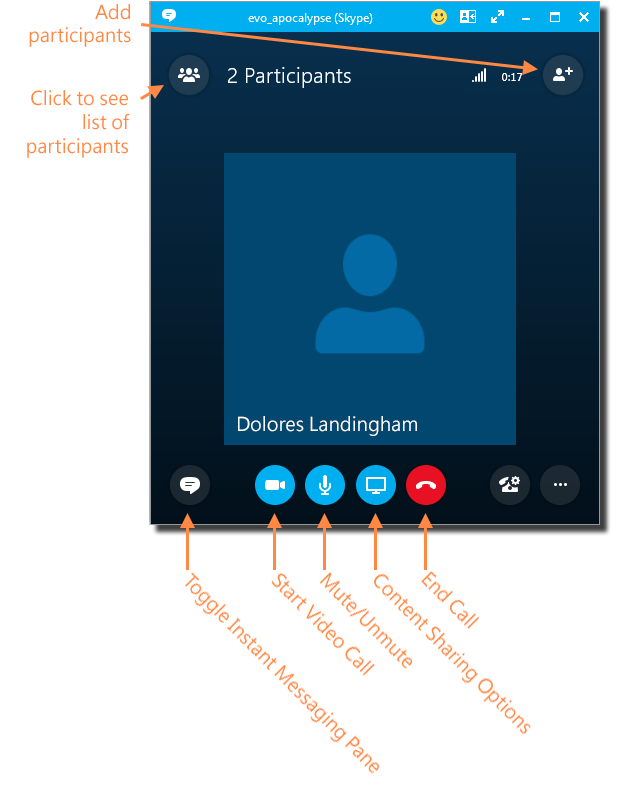 make skype call using skype for business app
