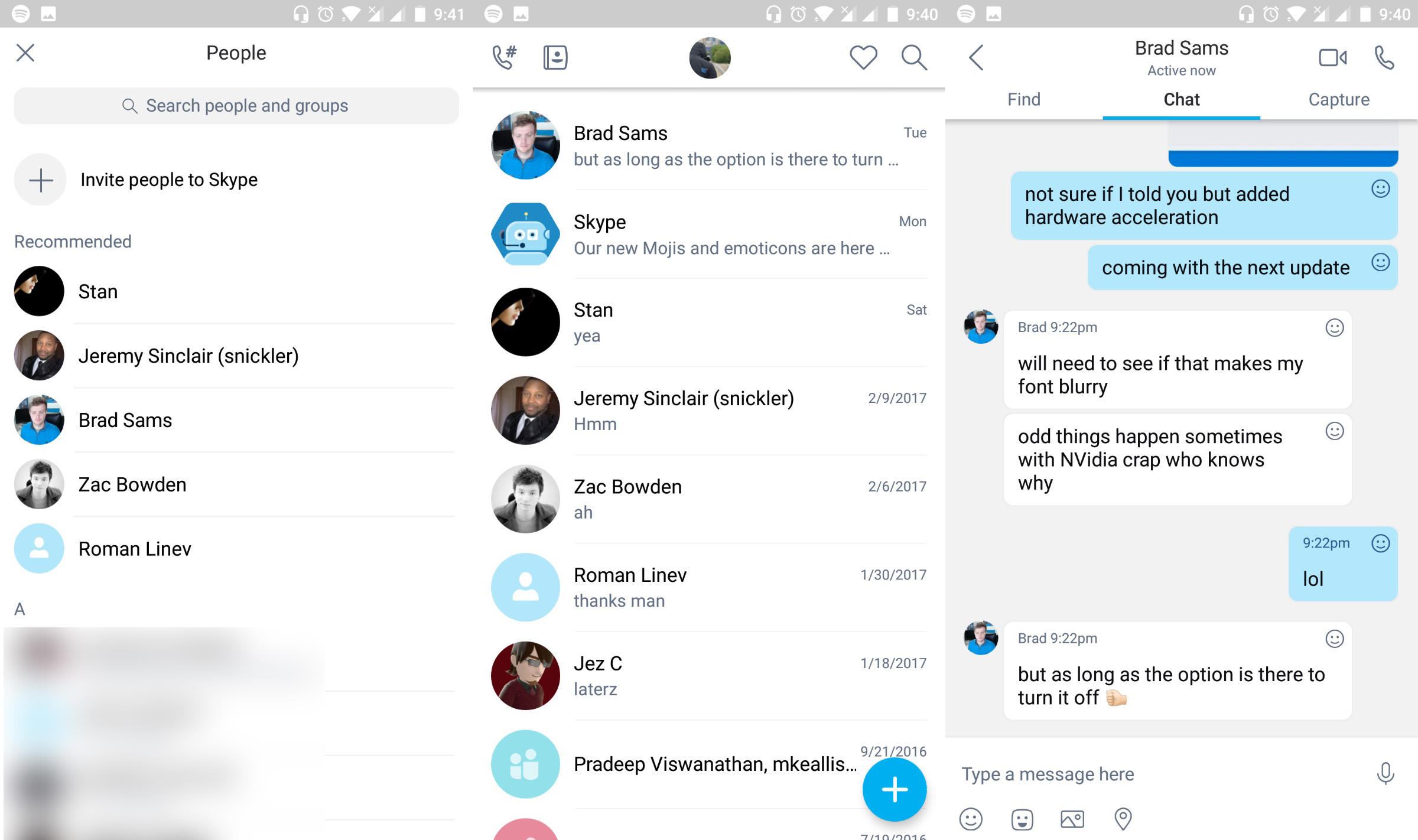 2400x1422 Skype Is Testing A New Android App With A New Design, Reaction