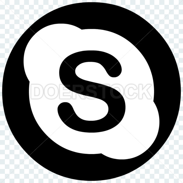 600x600 Skype Social Media Icon Black And White Doerstock