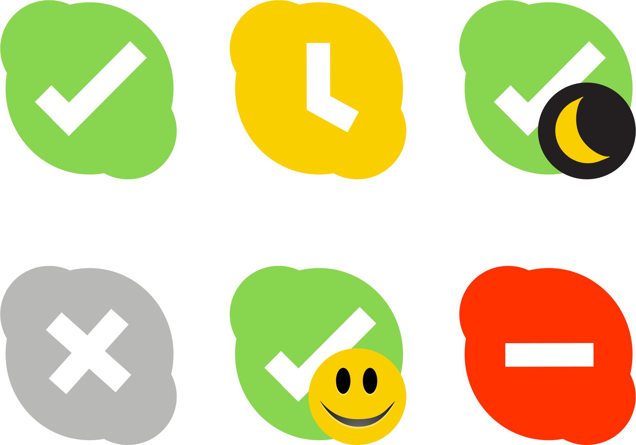 2068x1447 Skype Status Icons Icons Png