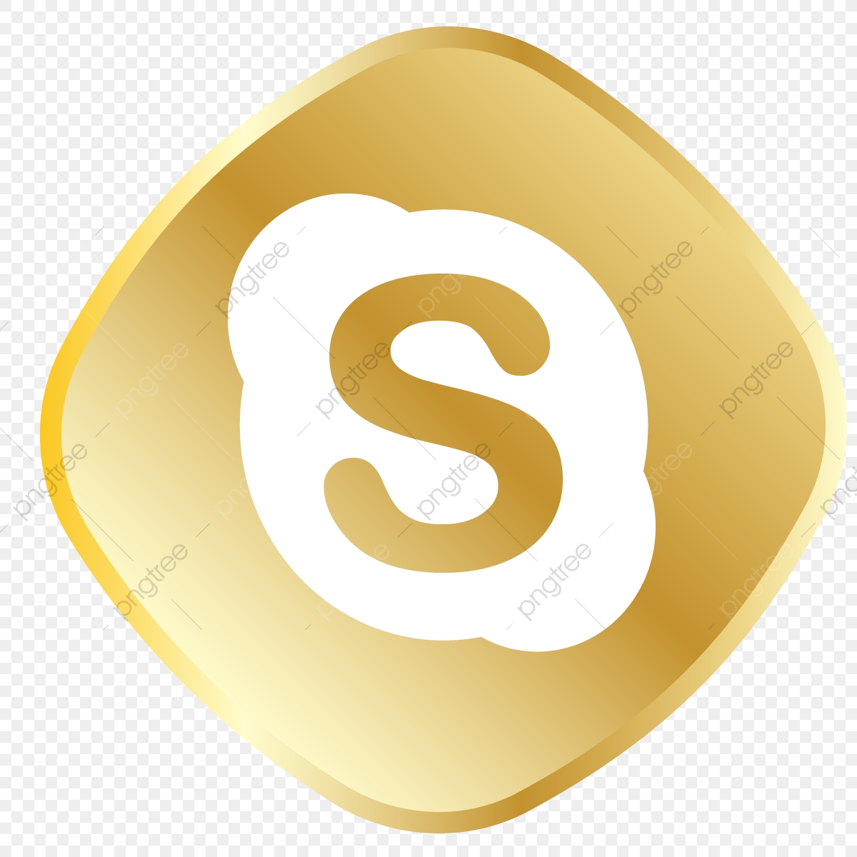 1200x1200 Golden Skype Icon, Social Media Vector, Royal, Golden Png