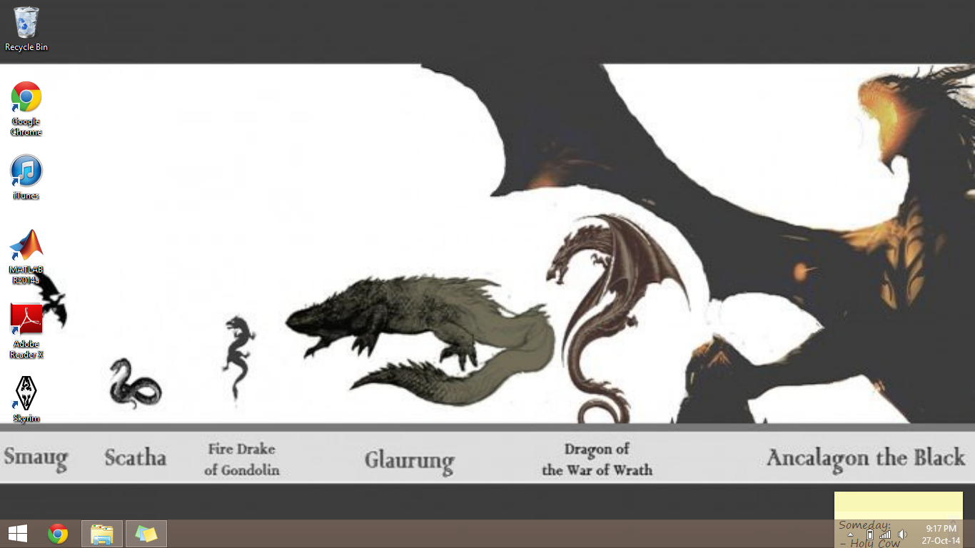 1366x768 Just Realized My Skyrim Icon Fits My Smaug Size Comparison Image. 