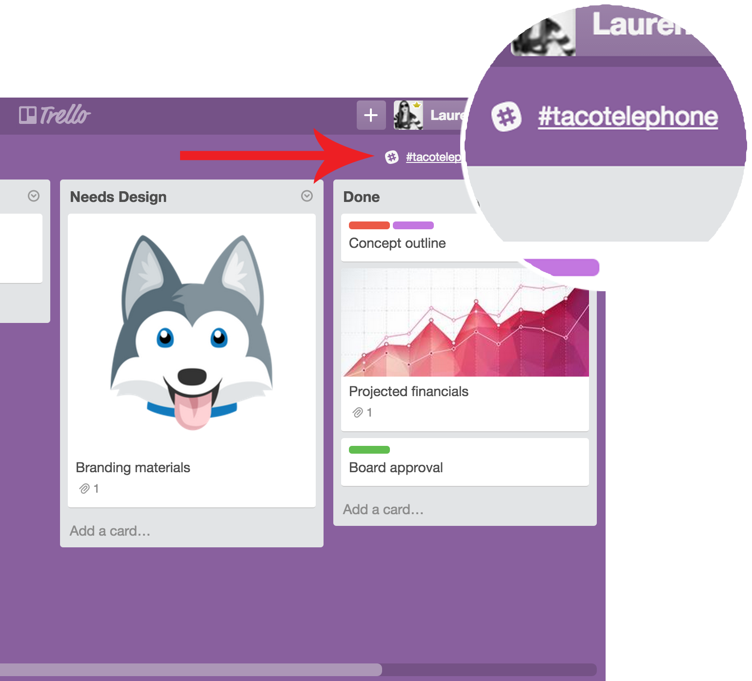 1541x1396 See The Slack Power Up In Action In Trello