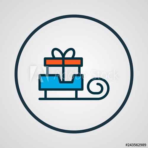 500x500 Santa Gift Icon Colored Line Symbol Premium Quality Isolated