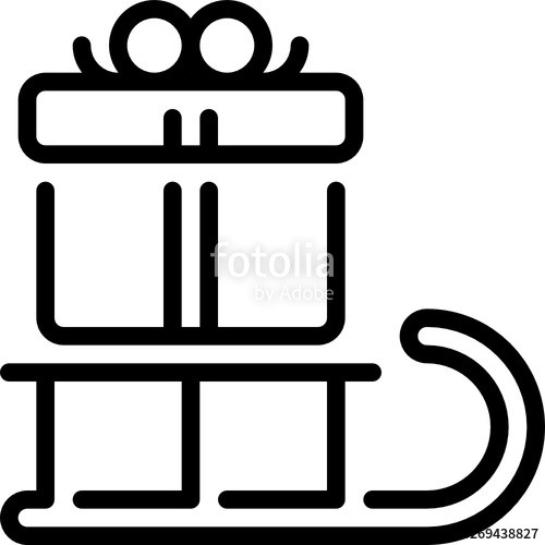 500x500 Gift Sledge Christmas Icon Stock Image And Royalty Free Vector