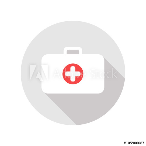 First Aid Kit Flat Icon Sleek Style With A Long Shadow, Health 500x500 First Aid Kit Flat Icon Sleek Style With A Long Shadow, Health