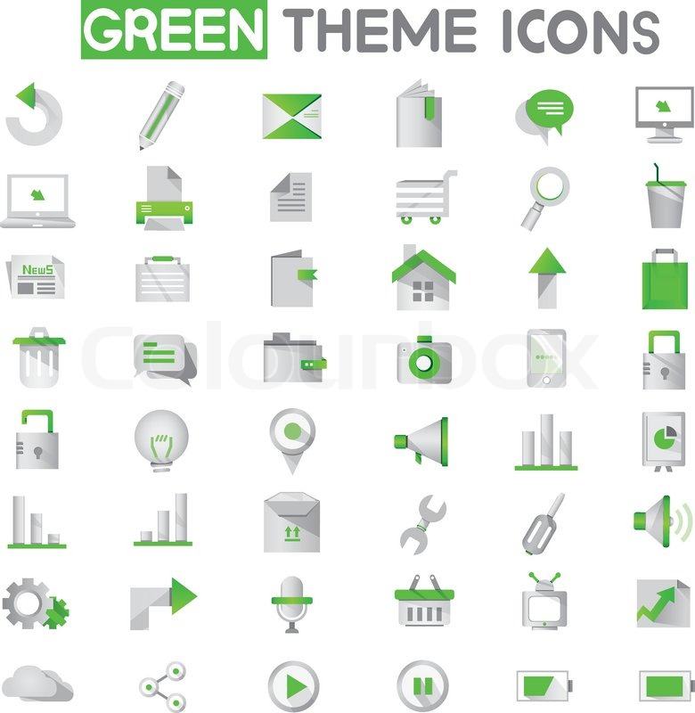 Green Icons Set In Sleek And Shadow Stock Vector Colourbox 780x800 Green Icons Set In Sleek And Shadow Stock Vector Colourbox