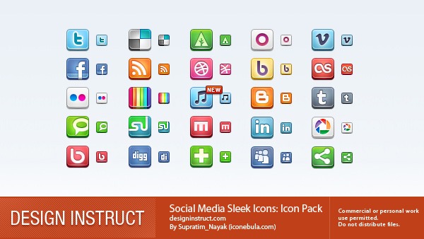 Social Media Sleek Icons Icon Pack 600x338 Social Media Sleek Icons Icon Pack