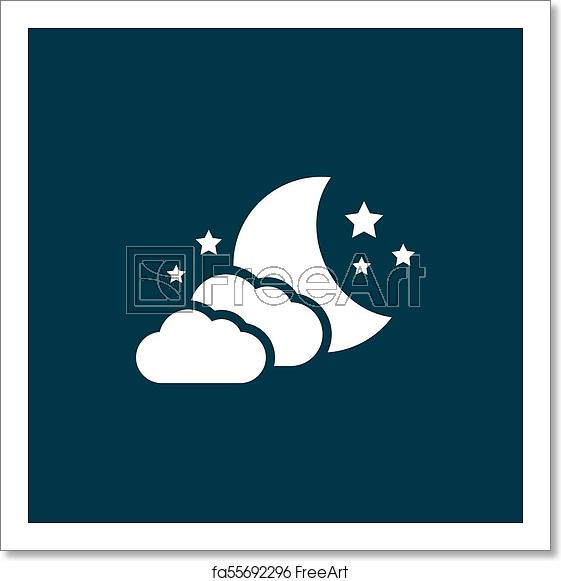 561x581 Free Art Print Of Night Sleep Icon Night Sleep Vector Icon
