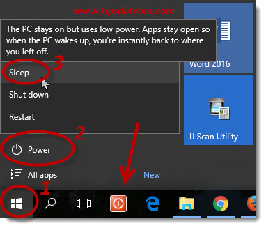382x327 Windows Sleep Mode Shortcut