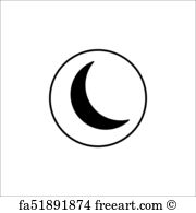 180x195 Free Art Print Of Sleep Mode Solid Icon, Mobile Sign And New Moon