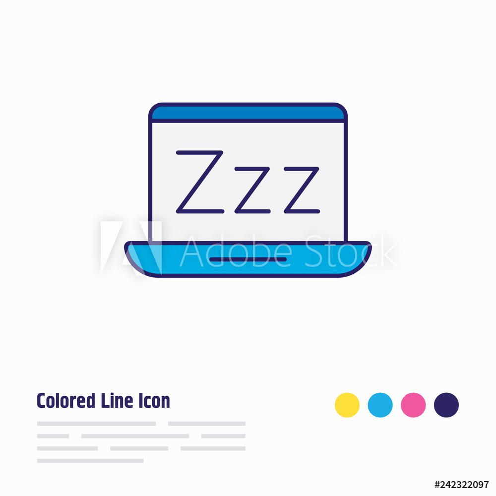 1000x1000 Photo Art Print Vector Illustration Of Sleep Mode Icon Colored