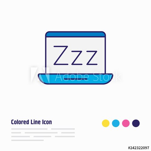 500x500 Vector Illustration Of Sleep Mode Icon Colored Line Beautiful