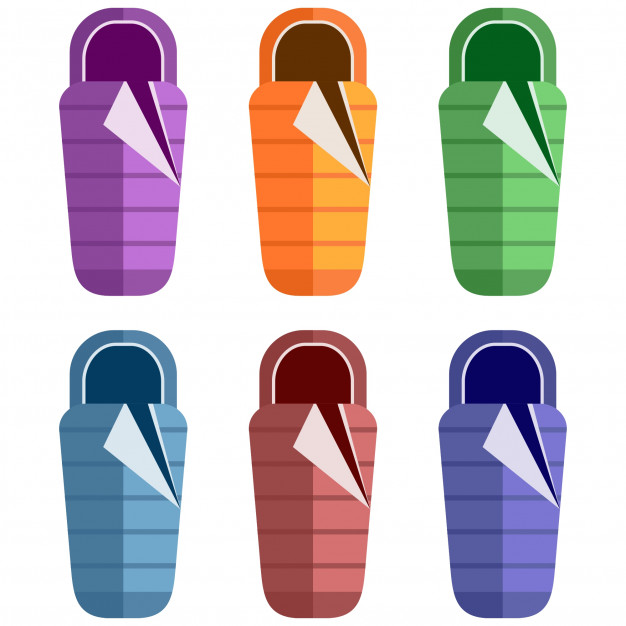 626x626 Colorful Sleeping Bag Flat Element Icon Game Asset Vector