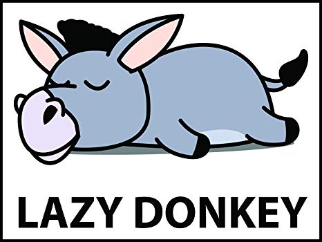 466x350 Cute Sleepy Lazy Donkey Cartoon Vinyl Sticker, Icon