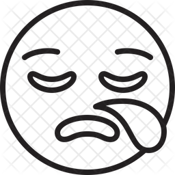 256x256 Sleepy Face Emoji Icon Of Line Style