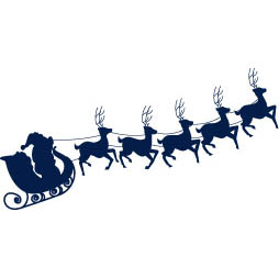 254x254 Santa Sleigh Wall Decal Sticker Vinylized Graphics