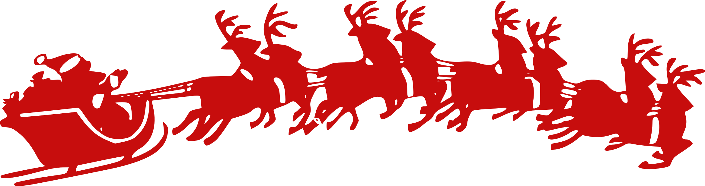 2336x617 Santa's Sleigh Icons Png