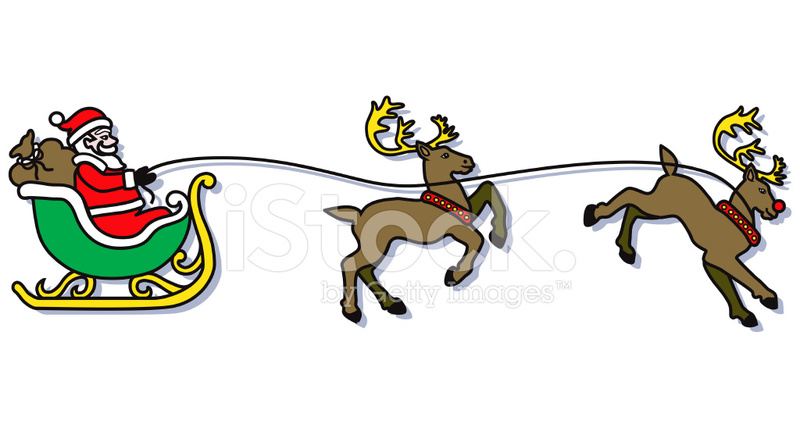 800x428 Christmas Santa Sleigh Icon Stock Vector