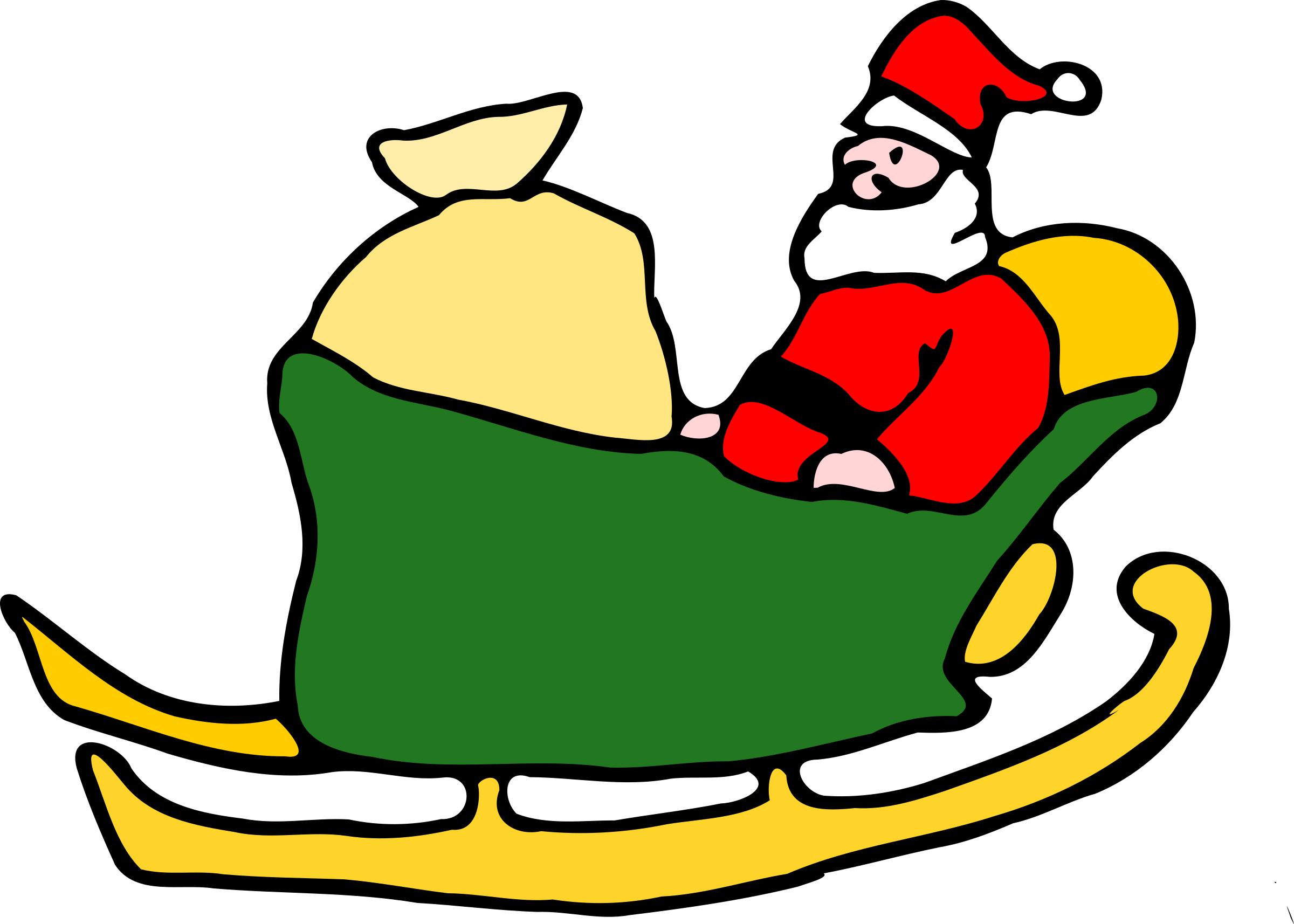 2400x1714 Santa In His Sleigh Icons Png