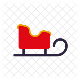 256x256 Christmas Sleigh Icon Of Flat Style