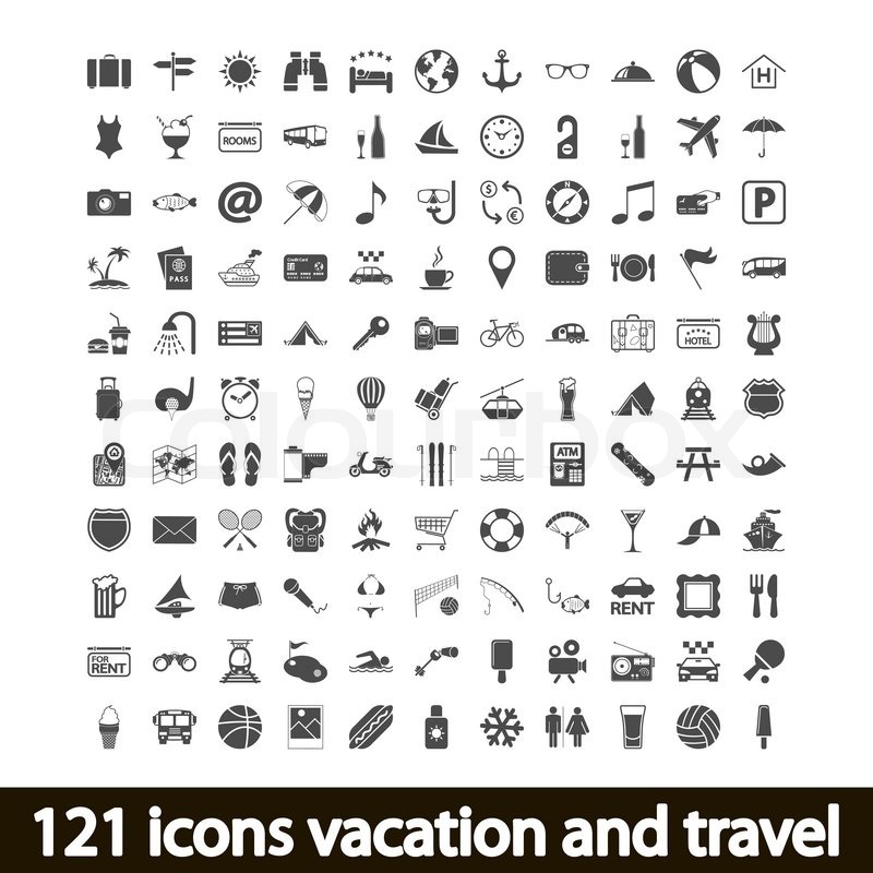 Icons Vacation And Travel Vector Stock Vector Colourbox 800x800 Icons Vacation And Travel Vector Stock Vector Colourbox