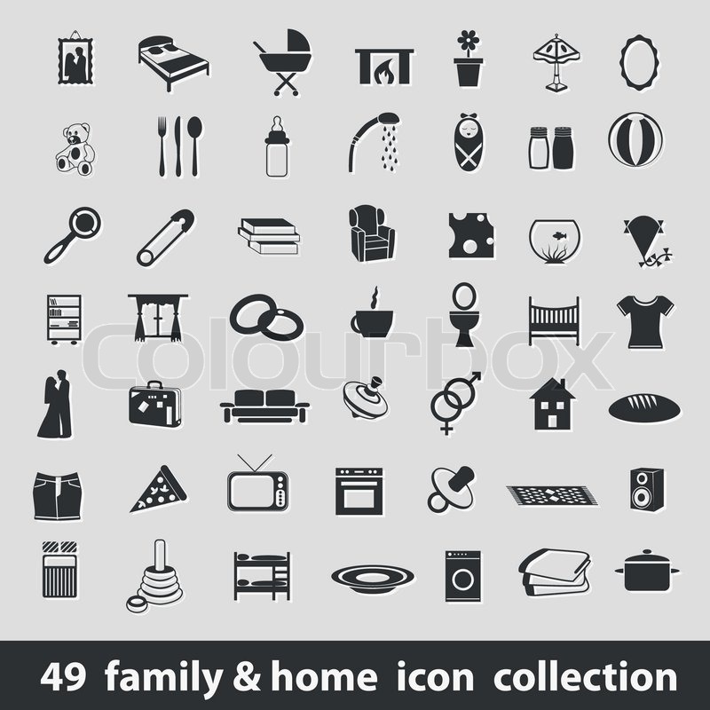 Family And Home Icons Stock Vector Colourbox 800x800 Family And Home Icons Stock Vector Colourbox