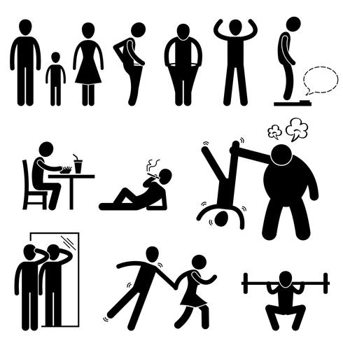 490x490 Thin Slim Skinny Weak Man Stick Figure Pictogram Icon