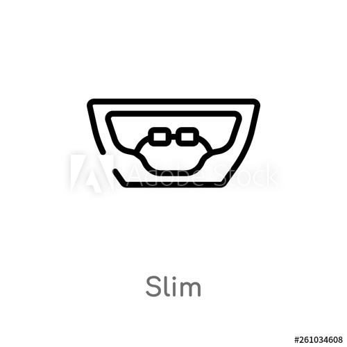 500x500 Outline Slim Vector Icon Isolated Black Simple Line Element