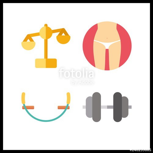 500x500 Weight Icon Vector Illustration Weight Set Dumbbell And Slim