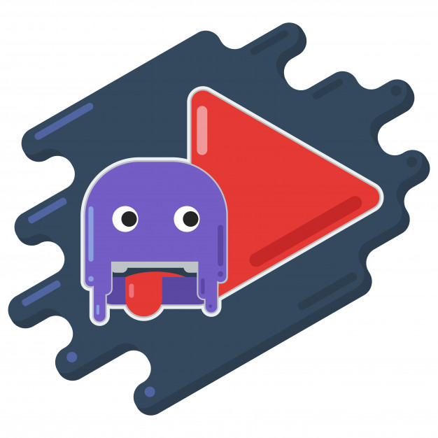 626x626 Play Icon With Cute Slime Monster Vector Premium Download