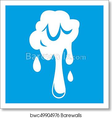 362x382 Dripping Slime Icon White, Art Print Barewalls Posters Prints