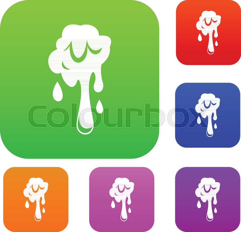 800x772 Dripping Slime Set Icon Color In Flat Stock Vector Colourbox