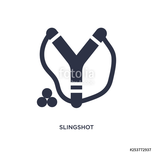 500x500 Slingshot Icon On White Background Simple Element Illustration