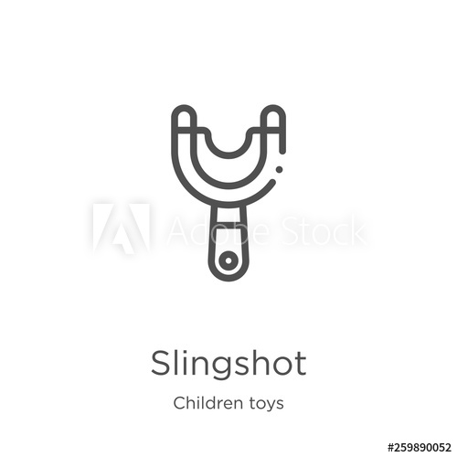 500x500 Slingshot Icon Vector From Children Toys Collection Thin Line