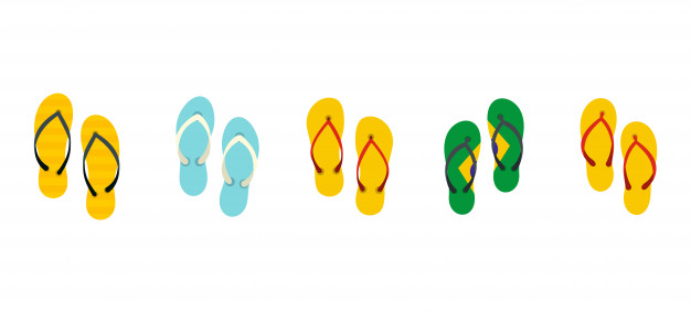 626x284 Slippers Icon Set Flat Set Of Slippers Vector Icons Collection