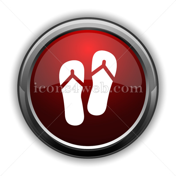 600x600 Slippers Icon Red Glossy Web Icon With Shadow