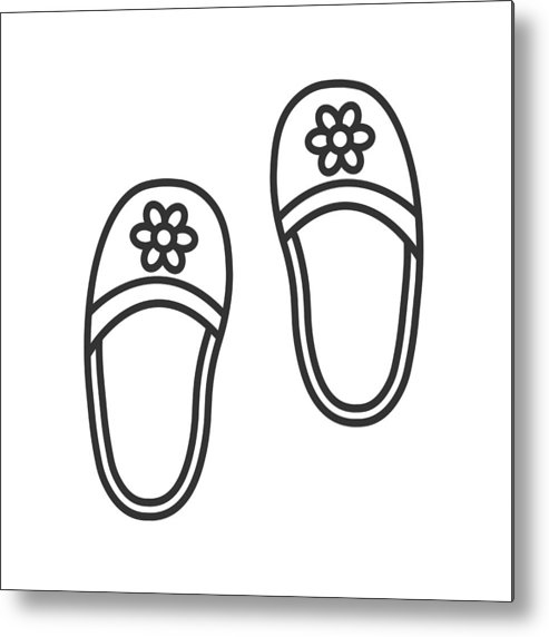 493x572 Bedroom Slippers Icon Metal Print