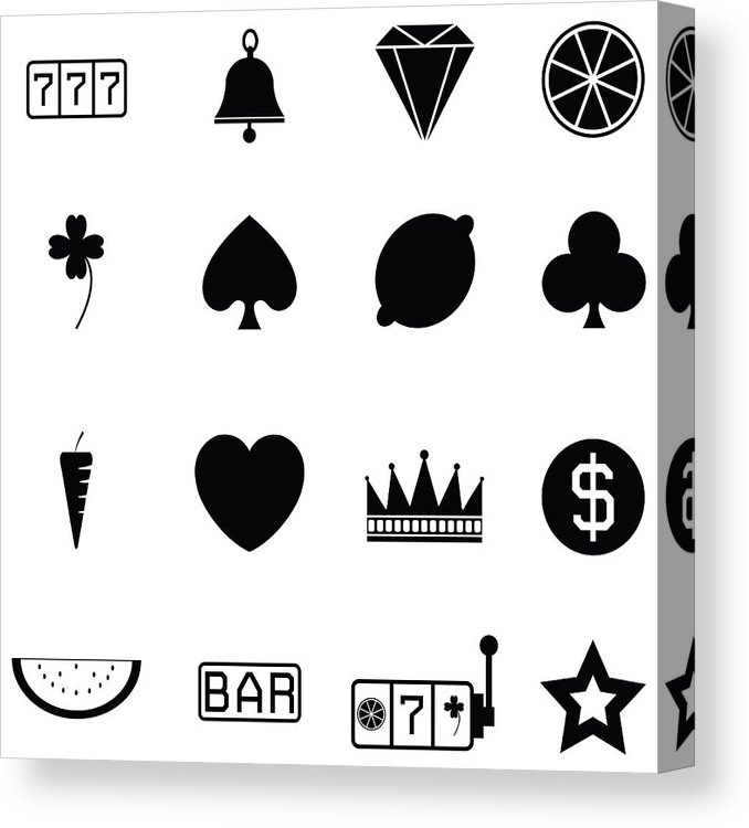 678x750 Slot Machine Icon Set Canvas Print Canvas Art