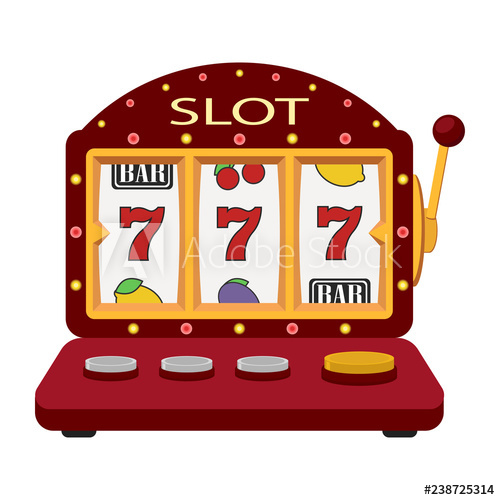 500x500 Slot Machine Icon With Lucky Sevens Jackpot Vector Illustration