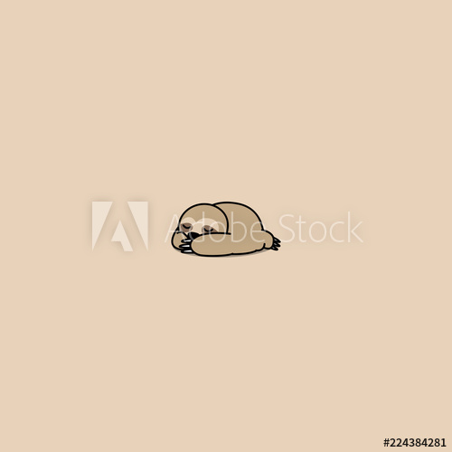 500x500 Cute Sloth Sleeping Icon, Vector Illustration