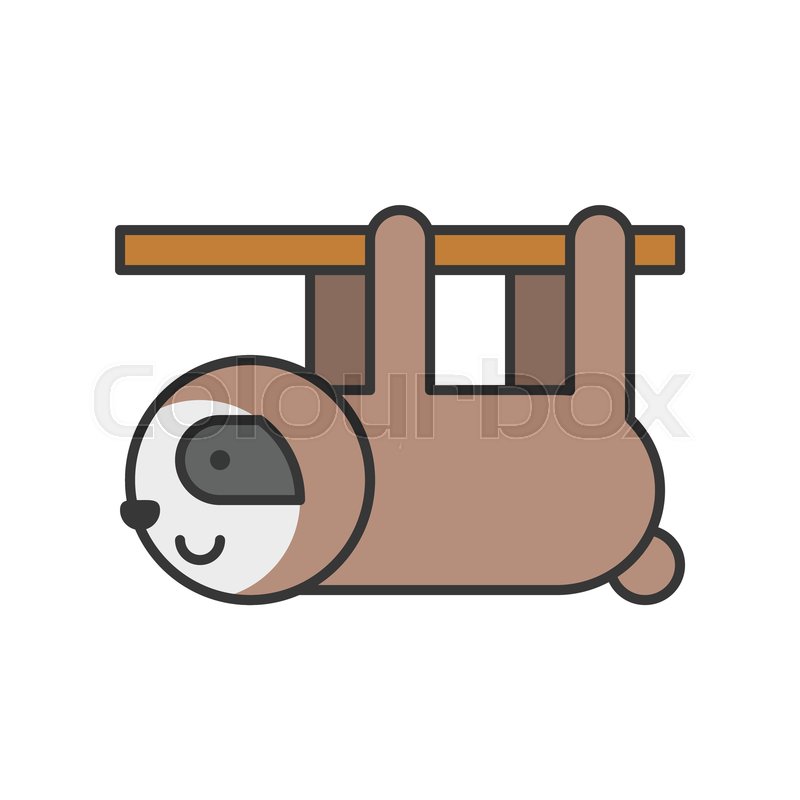 800x800 Sloth Vector, Animal In Zoo Icon Set, Stock Vector Colourbox