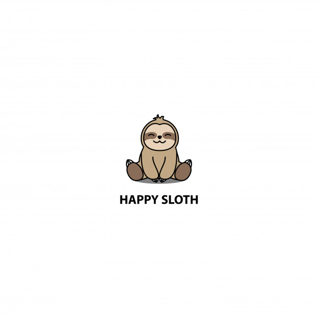 626x626 Happy Sloth Sitting Cartoon Icon Vector Premium Download
