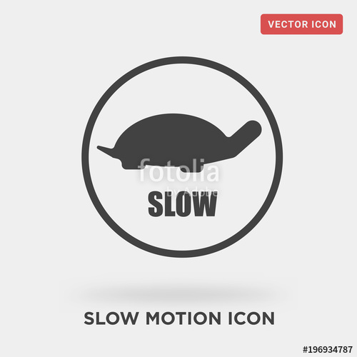 500x500 Slow Motion Icon On Grey Background, In Black, Vector Icon